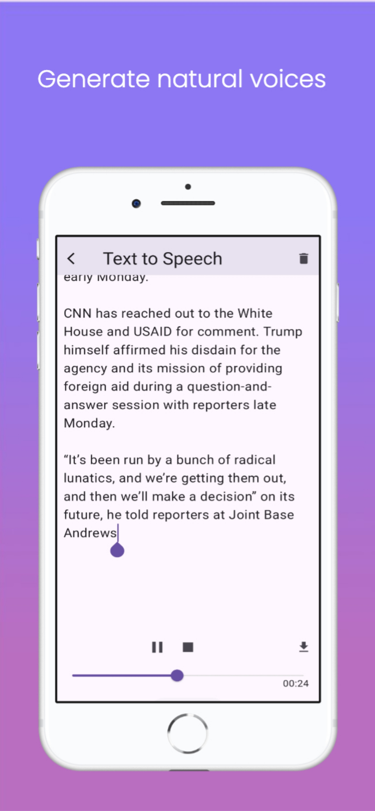 Generate natural voices